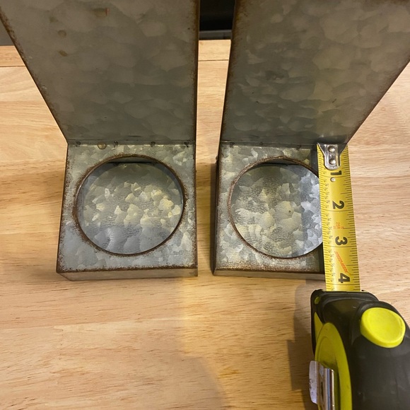 Set of Hobby Lobby Galvanized Candle Holder - Picture 5 of 8